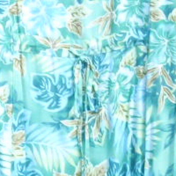 Like New Vintage Bahama Beach Floral Turquoise Sleeveless Maxi Dress SZ M - Picture 5 of 5